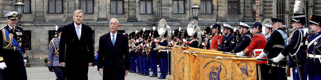 Welkomstceremonie staatsbezoek president Portugal