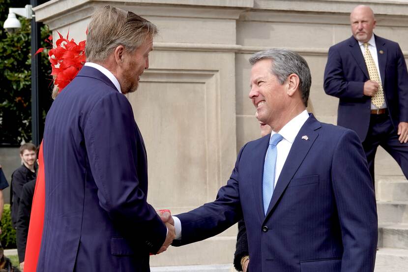 Koning Willem-Alexander en gouverneur Georgia Brian Kemp