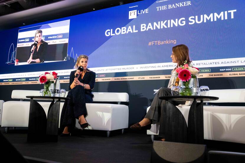 Koningin Máxima bij Global Banking Summit