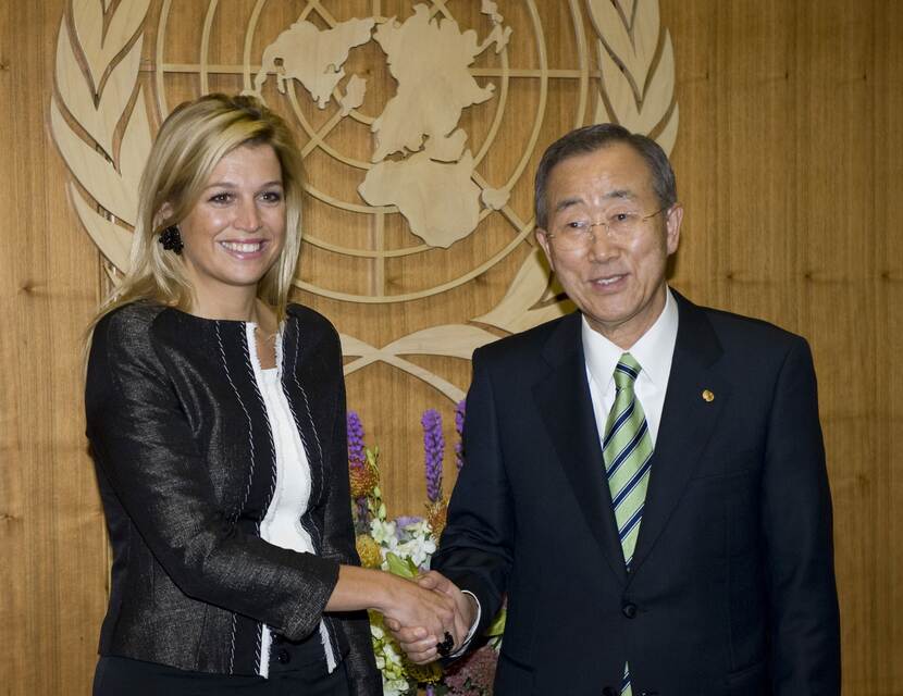 Prinses Máxima en Secretaris-Generaal van de Verenigde Naties, Ban Ki-moon