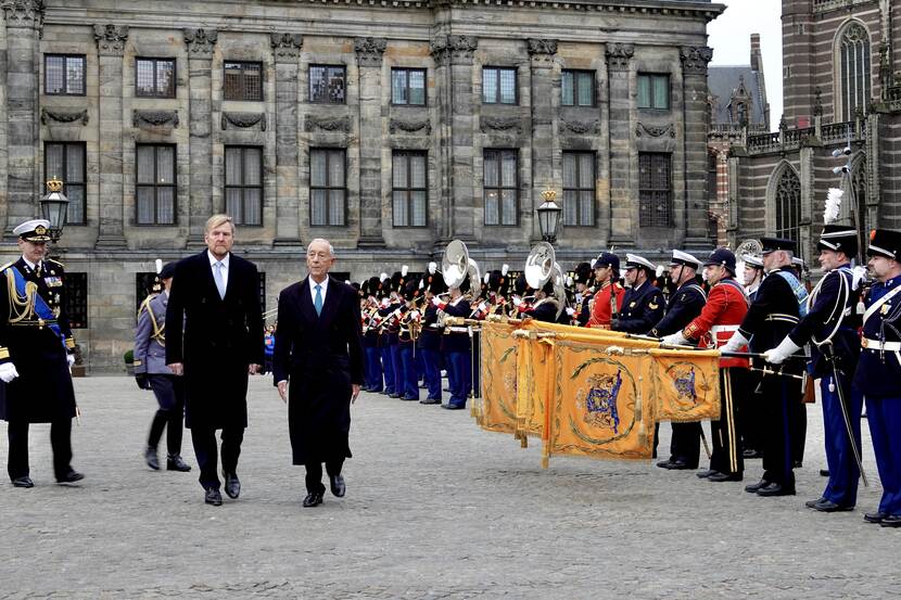 Welkomstceremonie staatsbezoek president Portugal