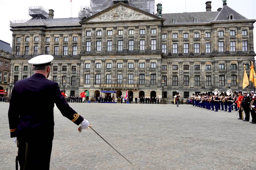 Welkomstceremonie staatsbezoek president Portugal